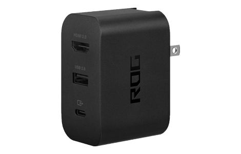 ASUS - ROG 65W Charger Dock - Supports HDMI 2.0 with USB Type-A and USB Type-C for ROG Ally - Black
