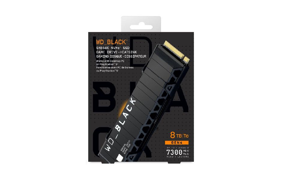 WD BLACK SN850X NVMe SSD - 8TB With Heatsink