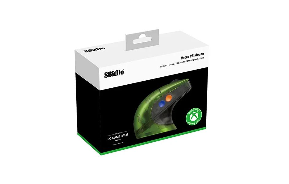 8BitDo Retro R8 Mouse - Xbox Edition