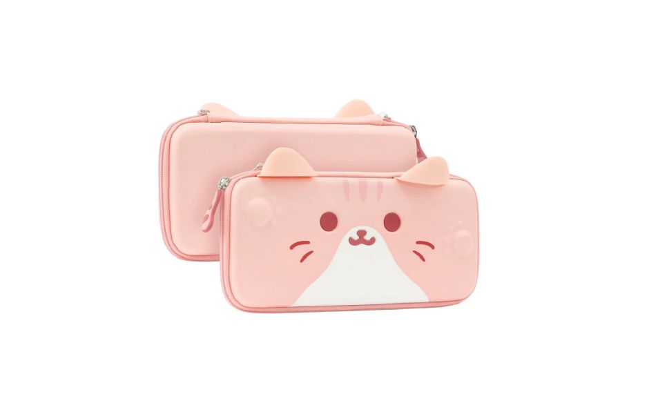 GeekShare Cat Ears Carrying Case for Switch & Switch OLED - Pink