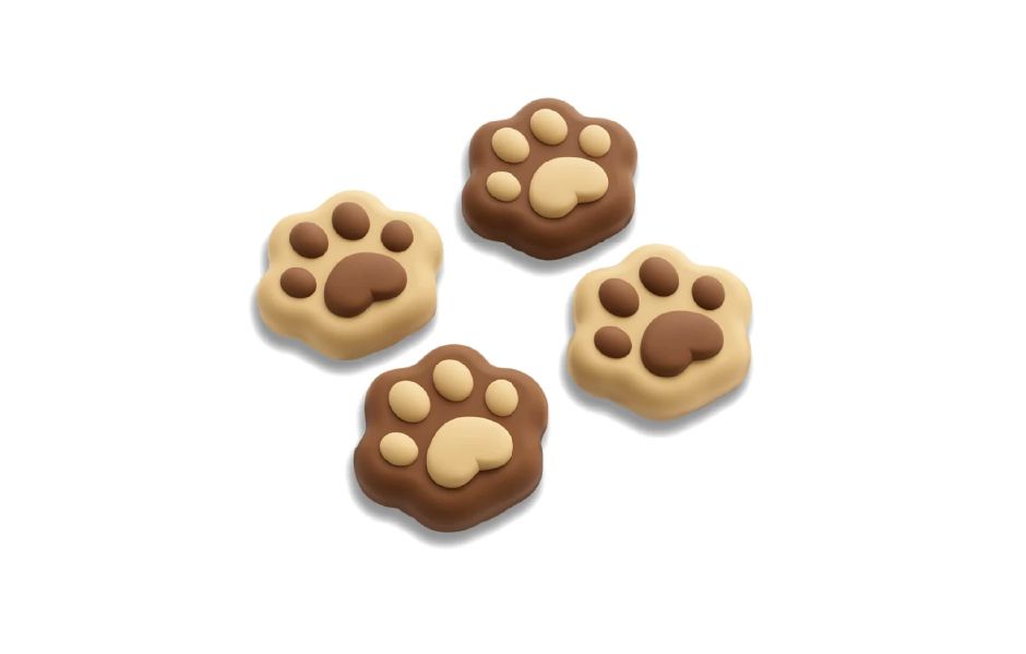 GeekShare NS2 Cat Paw Thumb Grips Caps - Brown & Yellow