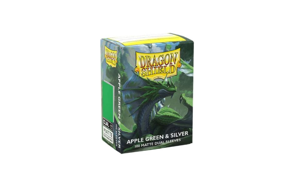 Dragon Shield 100 - Apple Green & Silver - 100 Matte Dual Sleeves