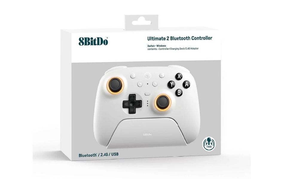 8BitDo Ultimate 2 Bluetooth Controller with Charging Dock - White (PC/Switch)